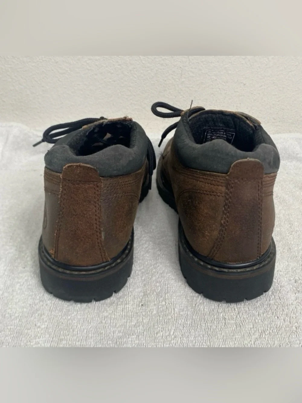 Vintage Sketchers Men Dark Brown Leather Lace Up Combat Boot Size 8.5 Streetwear
